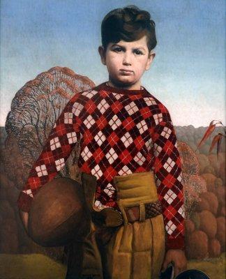 Grant Wood; Plaid Sweater; 1931; oil on masonite