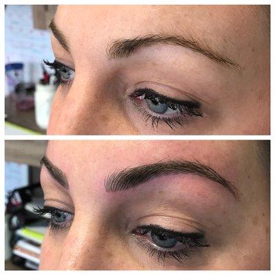 Before and after microblading