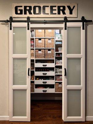 Custom Pantry after a closet system was installed.