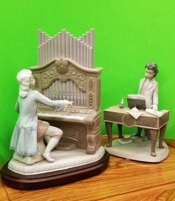 Lladro figurines of young Bach & Beethoven