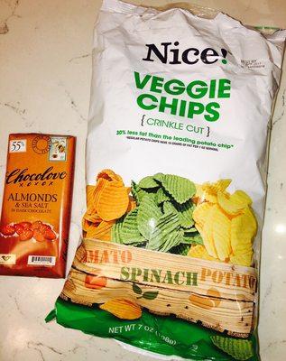 found these in my old photo album. veggie chips & dairy free chocolate with sea salt & almonds! soo yumm & fattening