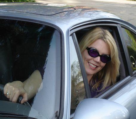 Me, amazingly happy in my Porsche 911, after Mark fixed it.