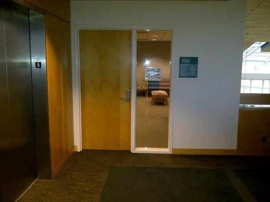 Front door to office on 5th floor