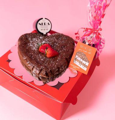 VALENTINE'S DAY 
 flourless heart shape cake