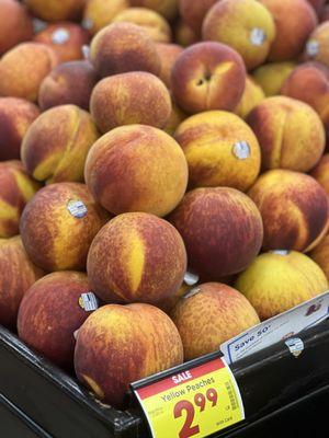 Yellow Peaches on sale.