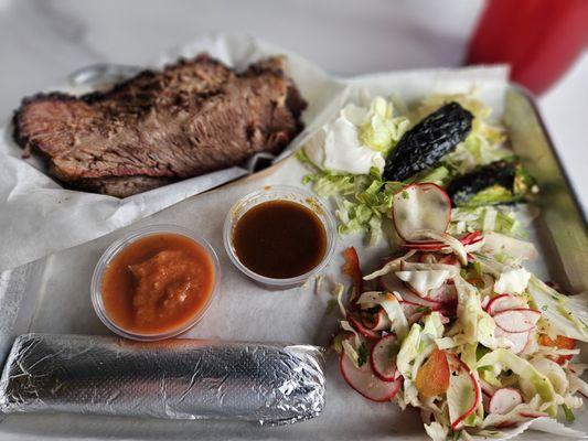 Sliced brisket tray