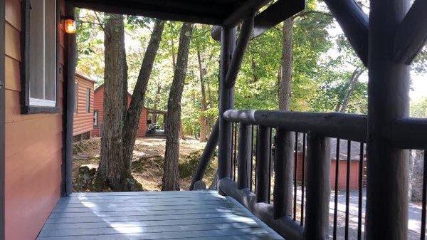 Looking left from the Adirondack chairs on porch of The Hilltop Cabin!