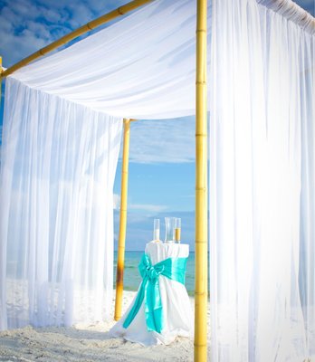 bamboo arbor in St Augustine for beach wedding