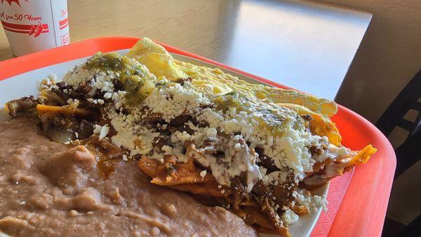 Chilaquiles with al pastor