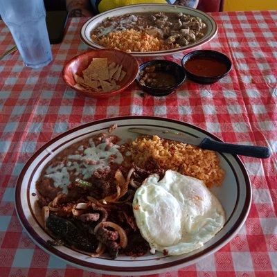 Highly recommended . Chile Verde and Pancho villa plate