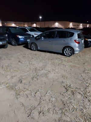 Parking in the tumbleweed lot.