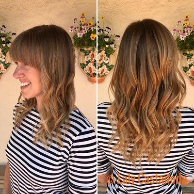 Sun kissed Balayage || Haircut || Style || By Laly Castañeda