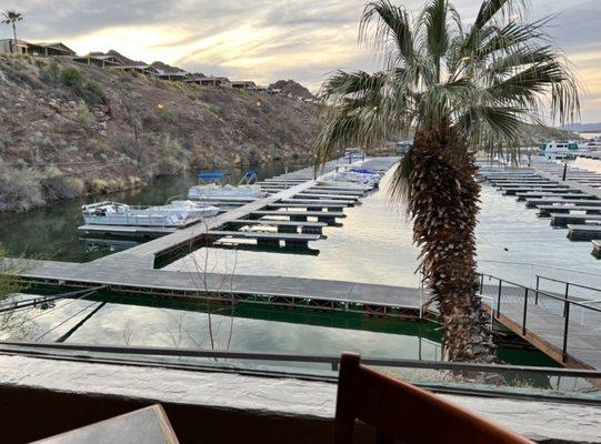 View from the dining room of the marina.