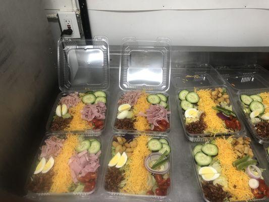 Freshly made salads