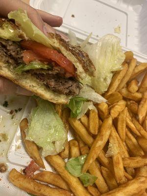 Vegan chimichurri Burger & French Fries!!