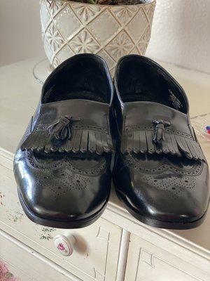 My husband's Florsheim's after they were repaired.