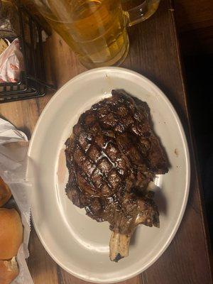 Special order T-bone steak cooked medium