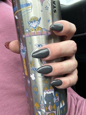 Grey and pink nails