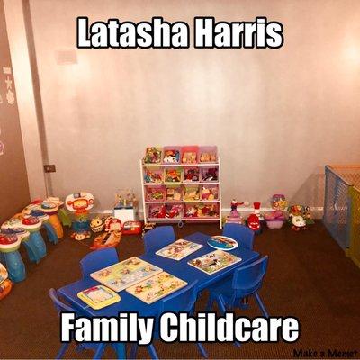 Hello everyone. My name is Latasha Harris. If you're looking for a loving, caring and safe in home childcare, that is focused on small group