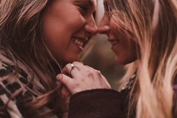 Proposal at gapstow bridge with lesbian couple