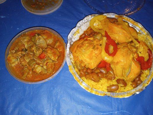 Chicken Gizzard Stew and Chicken Stew with Rice n Beans