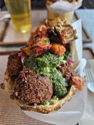 Pita pocket with falafel and all the goodies