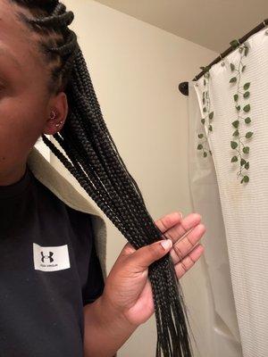 All braids are trimmed and the same size