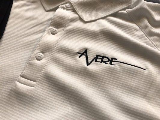 Embroidery on 100% polyester polo shirts