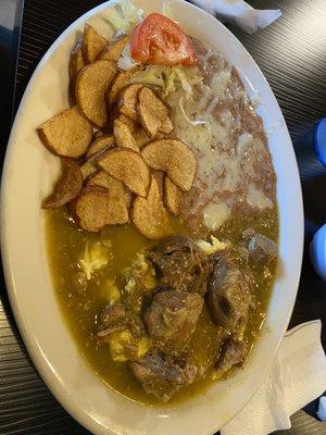 Chile Verde & Eggs plate.