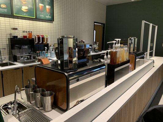 The barista area