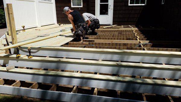 GQ carpenters at work on my deck.