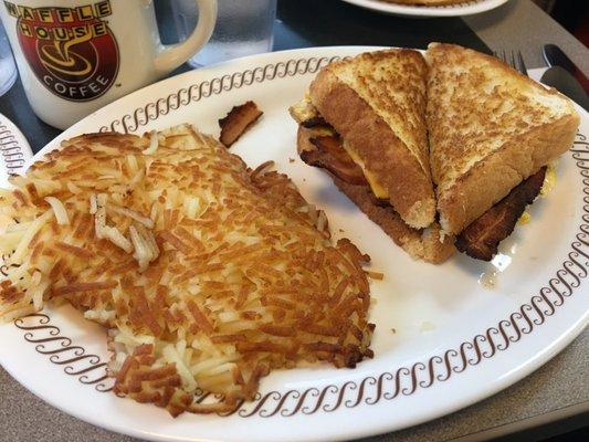 Bacon, egg, and cheese sandwich breakfast plate!