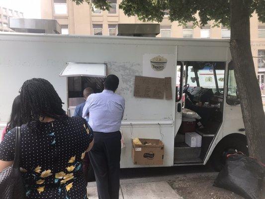 The popcorn street vendor food truck.