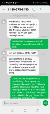 A month later he text me about a cancellation fee.??