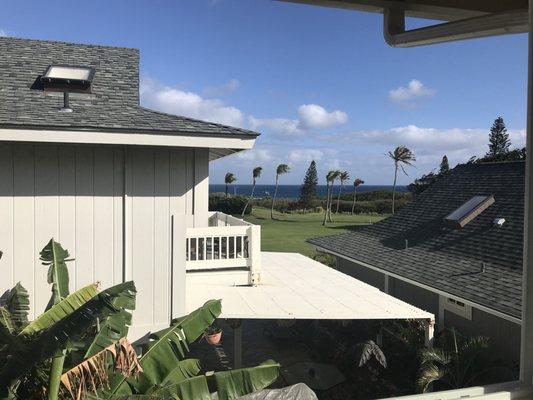 My unobstructed view of the ocean from inside this second floor bedroom.  No window screen!  Imagine the possibilities with your home!