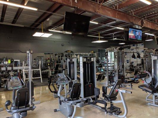 Exercise Equipment and Interior of 24 hour access Drop Zone Fitness Gym in Missouri City, Texas