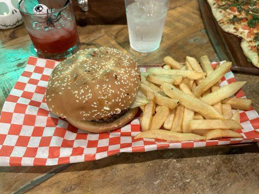 Burger and fries