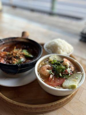 Ca Kah Toh ( Cat Fish) and Tom yam soup.