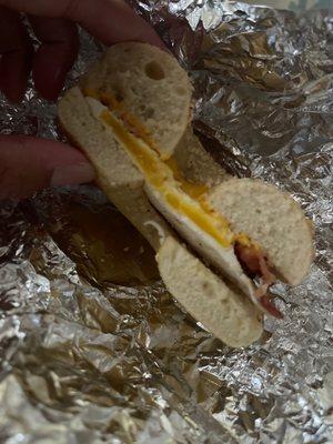 Bacon egg cheese bagel