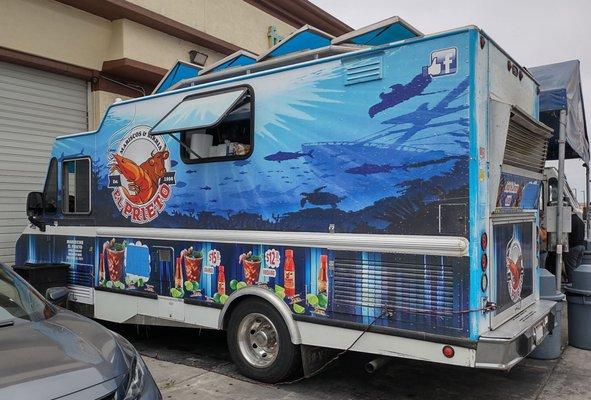 Side of the Mariscos truck