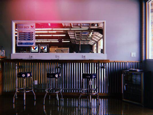 Plenty of seating and the bar stools even had phone chargers available.