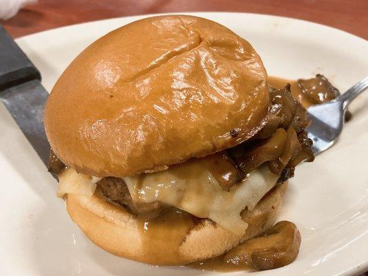 Mushroom Swiss Hamburger