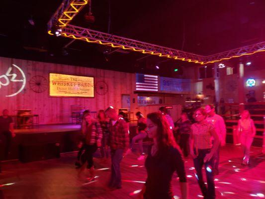 line dancing at the Whiskey Baron