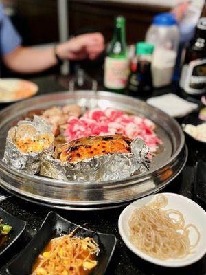 B2. Baked Salmon Roll, B6. Baked Langostino Roll, beef belly