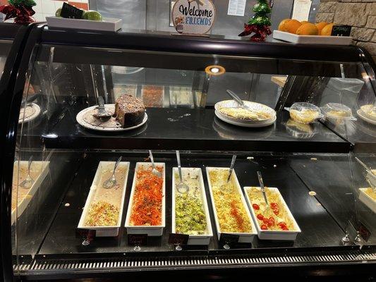 Desserts and salad case