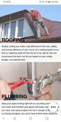 Our services plumbing and roofing