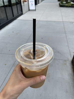 Iced vanilla oat milk latte