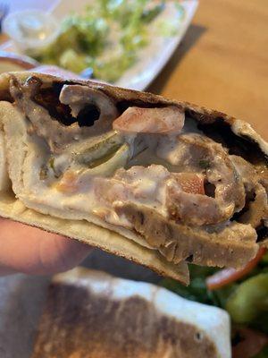 Inside Grilled Gyro Wrap