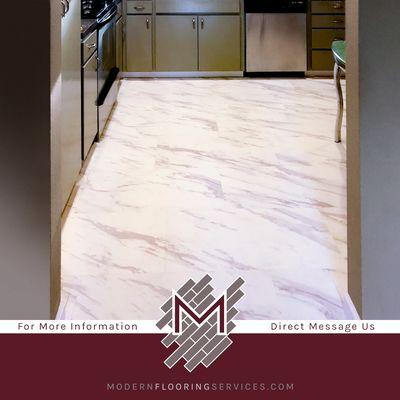 Marble Look Luxury Vinyl Tile Flooring Installation