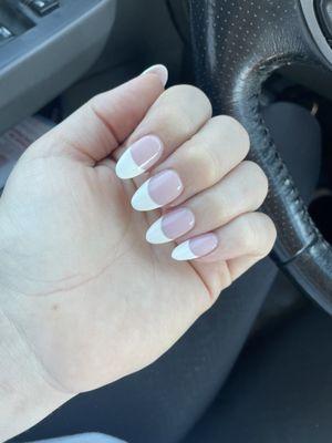 french tip almond gel